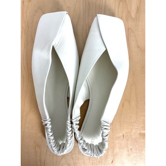 St Agni Envelope Slingback Flats in Tofu Color Size 41 - Picture 6 of 8